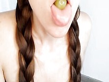 Bimbos Blowing On Juicy Grapes Asmr Food Bondage
