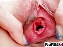 Chesty Nurse Bella Karina Tit-Fucks Herself With A Dildo
