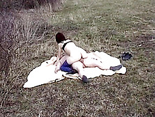 Pale Babe Gets Fucked Outside On The Grass
