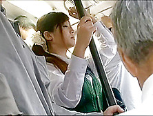 B3A0103-A Girl Is Molested On A Crowded Bus And An Aphrodisiac Is Applied To Her Pussy