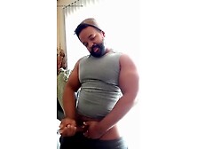 Thick Bearded Daddy Takes It And Cums