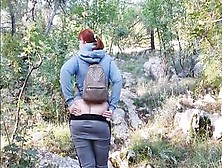 Outdoor Sex.  Hard Screwing Redhead Sexually Excited Curvy Mamma In The Park
