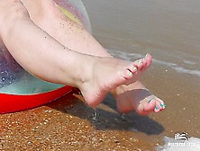 Dirty Bare Feet On The Sea Closeups
