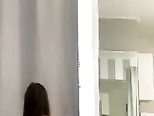 Tan Beauty Dark Haired Bouncing Her Phat Butt