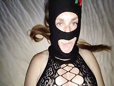 Naughty Masked Babe Gives A Sloppy Blowjob And Rides A Massive Cock.  Massive Cumshot Inside!