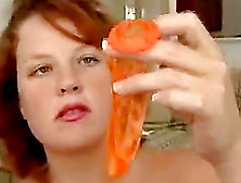 Chubby Redhead Has No Shame When It Comes To Eating Cum.