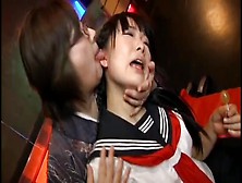Young Cute Japanese Schoolgirl And Mature Lesbian