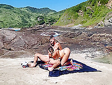 Brazilian Couple Makes Love In A Paradisiacal Public Place To The Sound Of The Sea