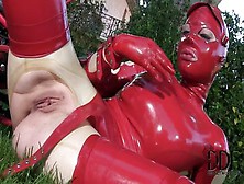 Fine-Looking Buxomy British Latex Lucy Having Sex In Latex In Outdoor