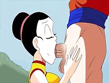 Goku Can't Help But Fill Chi-Chi's Mouth And Pussy With His Load