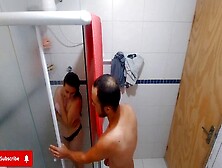 Naughty Stepfather Indulges In Forbidden Desires As He Spies On His Stepdaughter In The Shower!