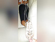 Submissive Tied Up Slut Receives My Hot Jizz On Her Delicious Soles