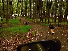 19-Year Mature Submissive Lexi Grey Drinks Piss Inside The Woods