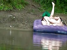 A Japanese Couple Is Caught At The Lake