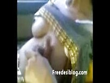 Beautiful Indian Aunty Showing Tits In Car