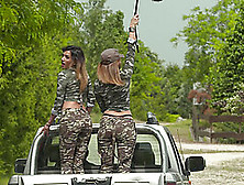 Threesome With Attractive Army Girls Penelope Cum And Zoe Doll