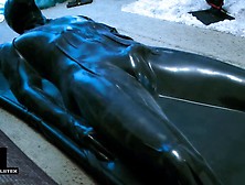 Dude Wriggling In Vacbed Without Air