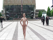 Horny Blonde Celine Outdoor Public Naked