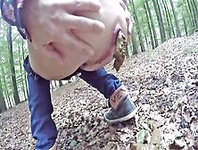 Dry Turd Pooping In The Forest