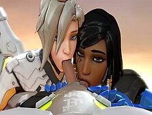 Mercy And Pharah Tag Team A Cock