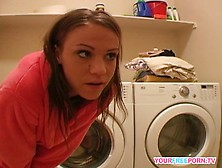 Young Diana Teasing Herself On New Washing Machine