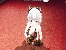 3D Hentai Neko Girl Strokes Your Dick With Her Paws