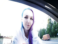 Cute Alt Girl With Blue Hair And Sexy Smile Fucks For Cash