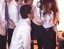 Pretty Japanese Teen Ai Uehara In A Kinky Group Action