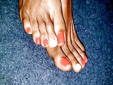 Orange Nails Gives Toejob And Solejob With Cummed On Soles