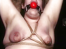 Gagged Brunette With Pierced Nipples Gets Treated In Hardcore Mode