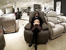 Flashing My Twat And Getting It Licked Into Macy's Home Furniture!! Husband Licks My Cunt !!