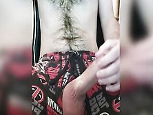 Unshaved Dude Showing Off And Having Fun With His Dick.