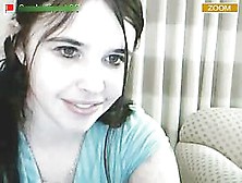 Perfect Busty Brunette Strips On Webcam Beside A Mirror