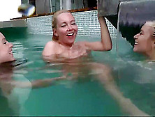 Lesbian College Girl Trio In The Swimming Pool