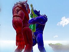 Furry Monsters And Alien Double Anal Squirting Orgasm