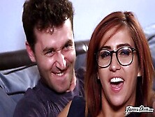 Nerdy Redhead April O'neil Distracts James Deen With Her Juicy Pussy