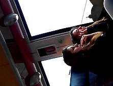 Video Voyeur Train From Two Hot Brunette