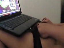 Girlfreind And Me Playing About While On The Computer Touching Genitals