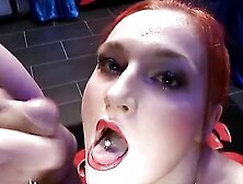 Redhead Babe Scarlett Scott Gets In The Sperm Arena - Extreme Bukkake