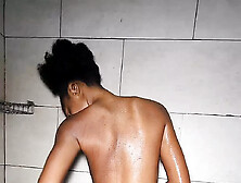 Horny African Teen Getting A Warm Bath.