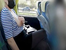 Outdoor Bus Risky Crossed Legs Masturbation To Orgasm