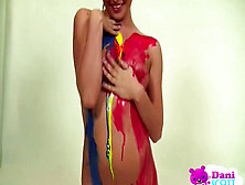 British Teenager Dani Gets Nude And Covers Her Sexy Body In Messy Paint
