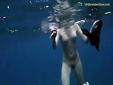 Beautiful Girls Swim Naked In The Deep Ocean