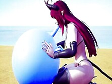 Demon Bimbos Sucking Off Off A Bouncing Ball.