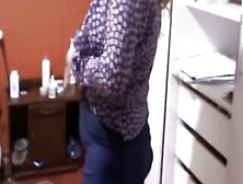 My Wifey,  A Very Excited 58-Year-Older Hispanic Mother Shows Off And Starts Having Fun While Standing
