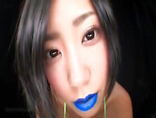 Japanese Blue Lipstick (Spitting-Fetish)