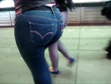 Candid Leather (Fat Ass In Tight Jeans)