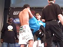 Weigh In Guy Pulls Boxers Down A Little Too Far