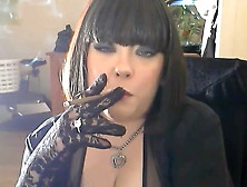 Tina Snua Smoking Mores In Lace Gloves - Bbw Fetish Smoker