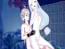 Animated Sex Of Aether Guy And Blonde Shenhe,  Very Hot!